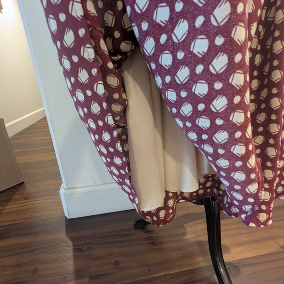 House of Foxy 1930s Ava Tea Dress in Wine Deco Dot EUC - Picture 4 of 5